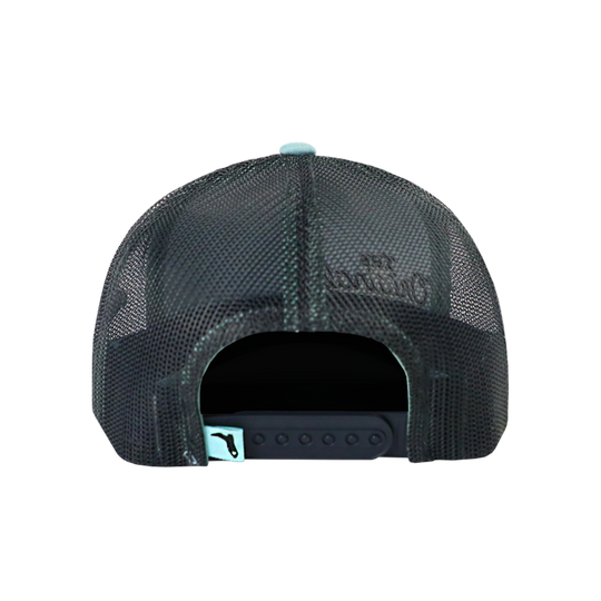 THE ORIGINAL FLORIDIAN SMOKE BLUE CHARCOAL BLACK TRUCKER HAT