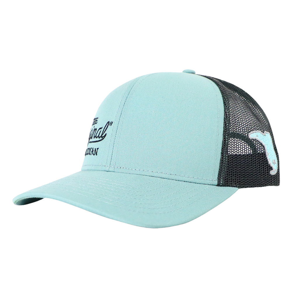 THE ORIGINAL FLORIDIAN SMOKE BLUE CHARCOAL BLACK TRUCKER HAT