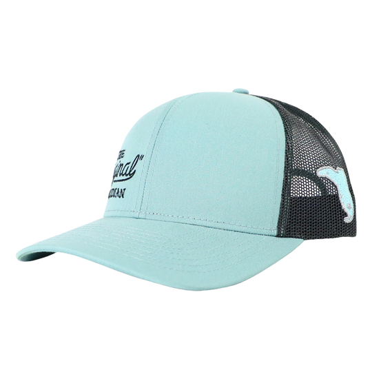 THE ORIGINAL FLORIDIAN SMOKE BLUE CHARCOAL BLACK TRUCKER HAT