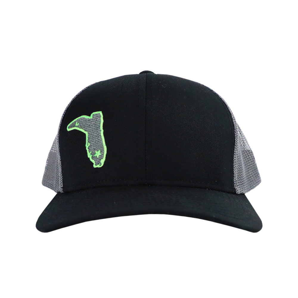 BLACK NEON GREEN TRUCKER