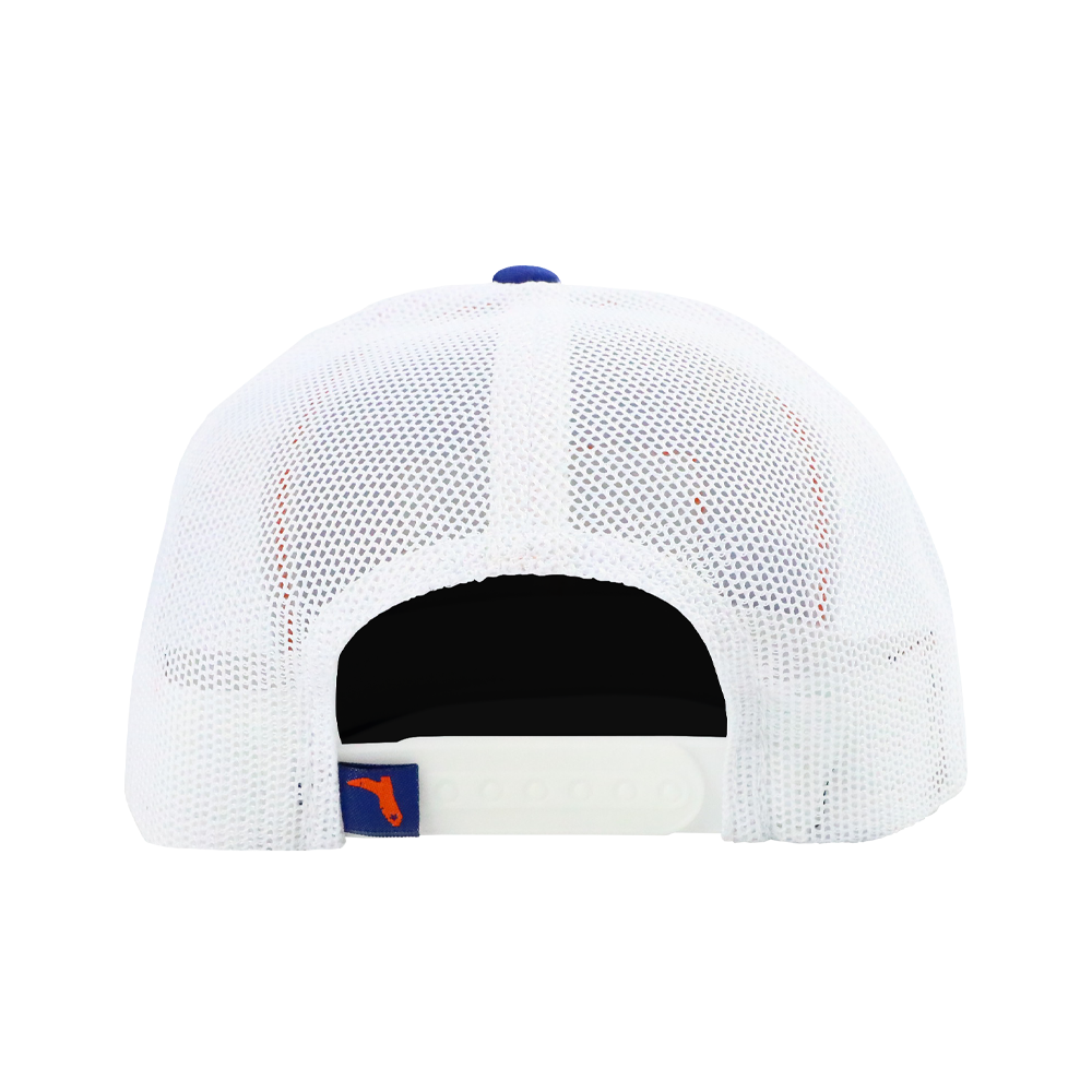 EAT MO' BEEF PATCH- ROYAL/WHITE TRUCKER HAT