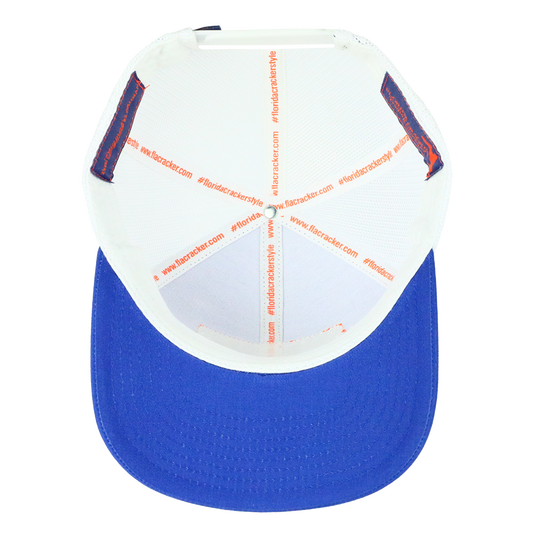 EAT MO' BEEF PATCH- ROYAL/WHITE TRUCKER HAT