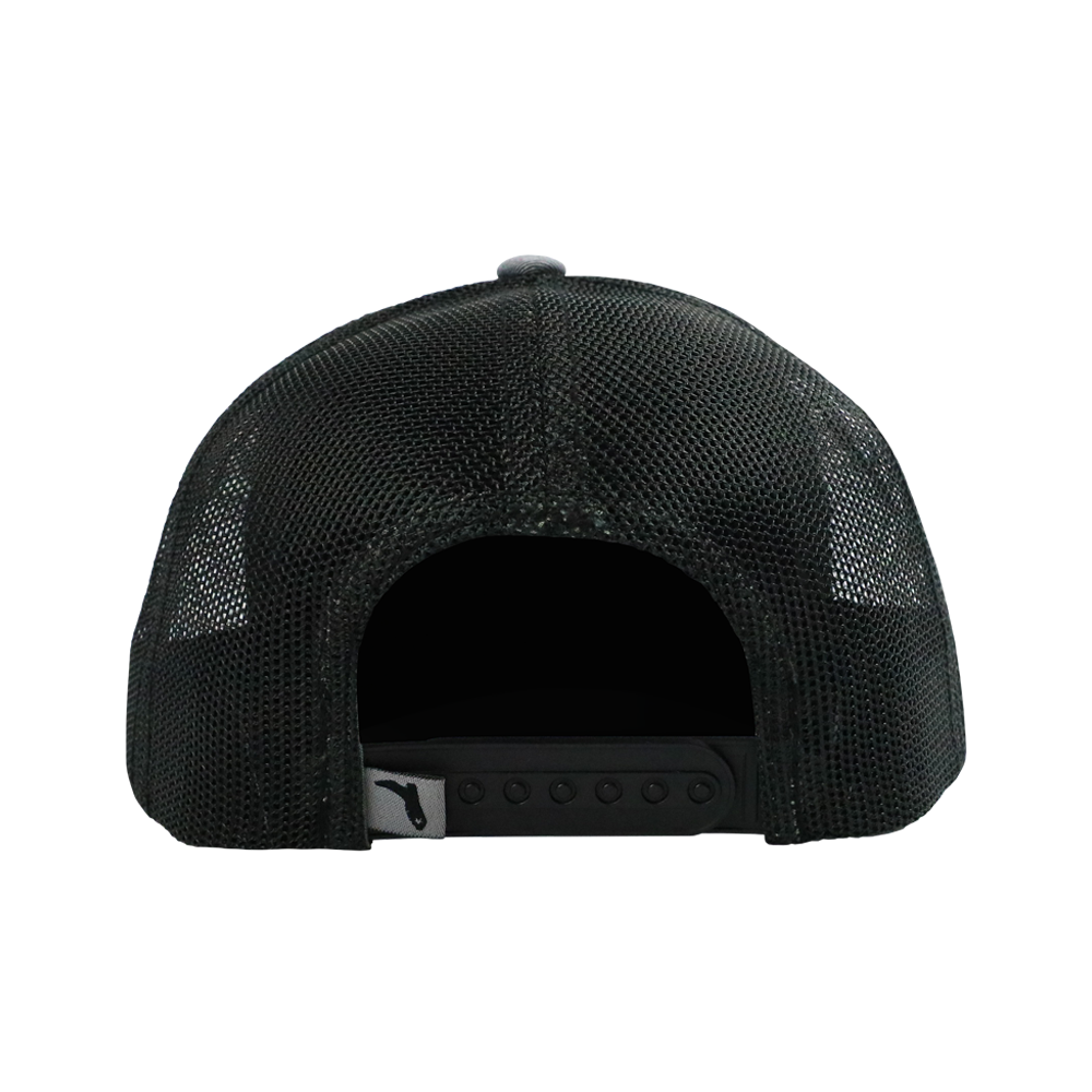 EAT MO' BEEF PATCH- HTHR GRAY/BLACK TRUCKER HAT