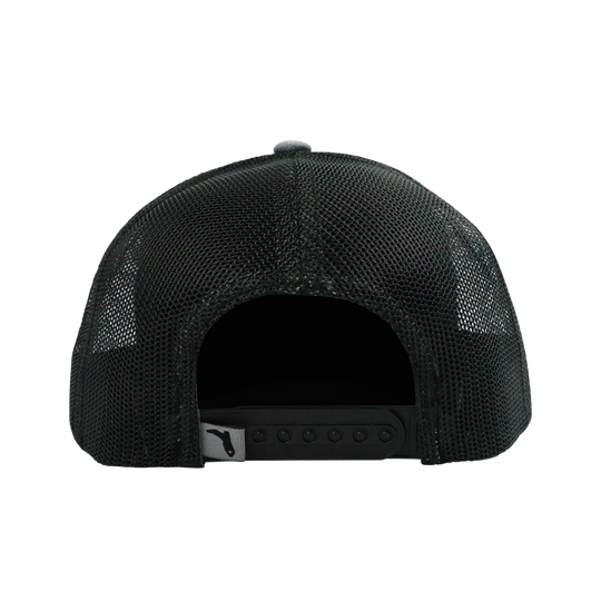 EAT MO' BEEF PATCH- HTHR GRAY/BLACK TRUCKER HAT