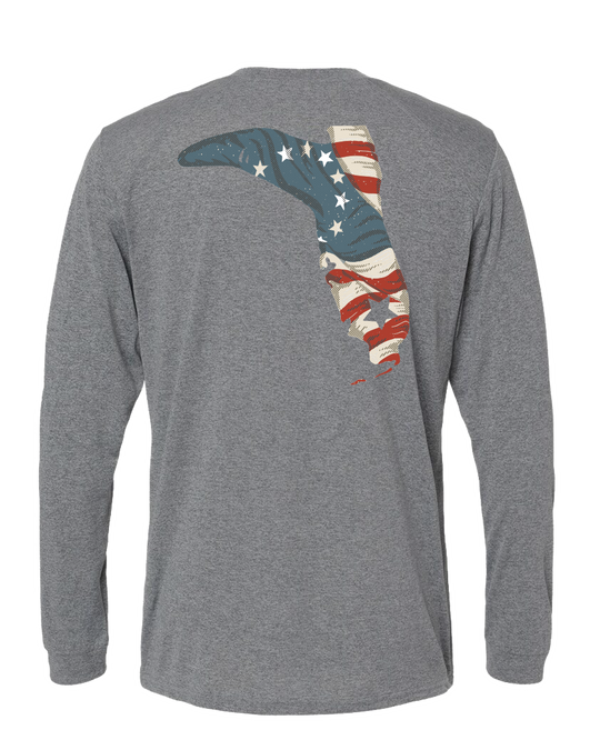 BETSY ROSS FLAG GREY - LONG SLEEVE T-SHIRT