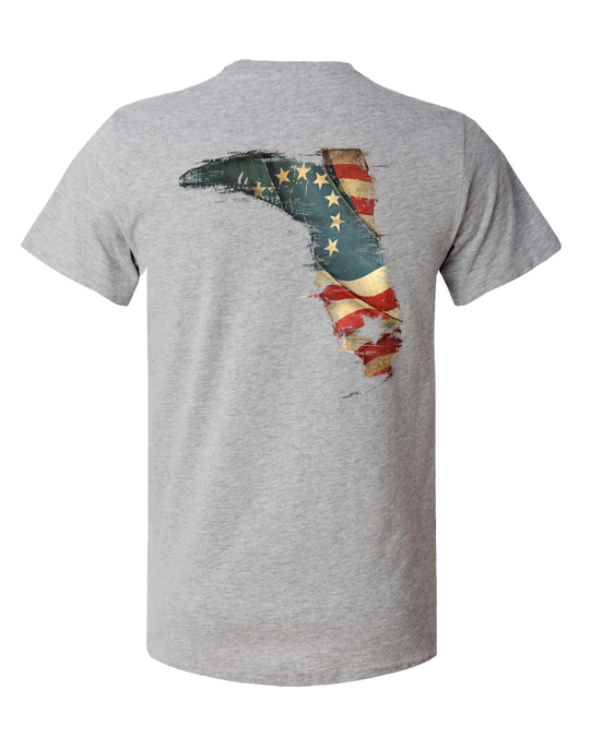 BETSY ROSS AMERICAN FLAG S/S - HEATHER GRAY