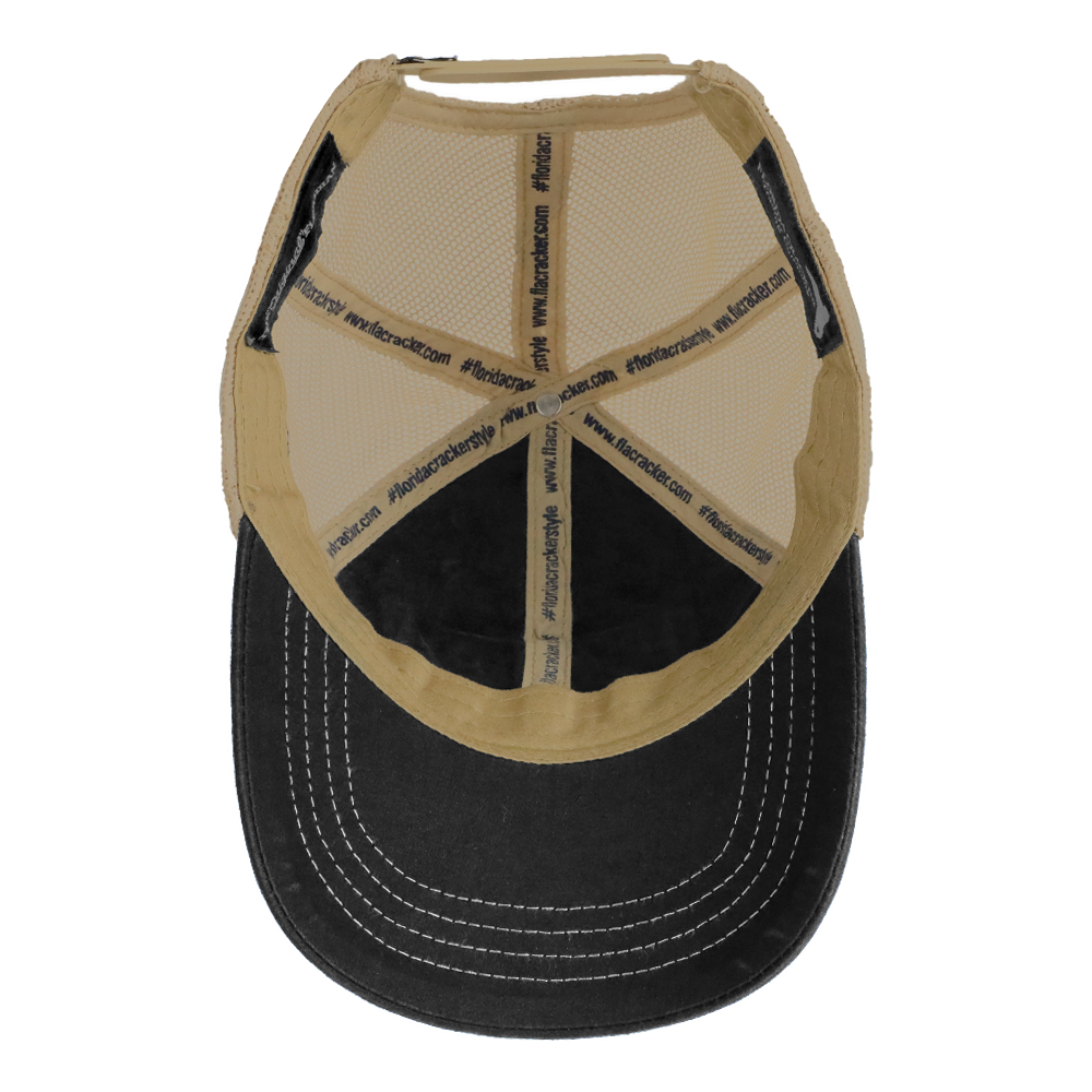 STATE FLAG PATCH BLACK /TAN MESH TRUCKER HAT