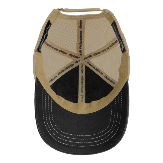 STATE FLAG PATCH BLACK /TAN MESH TRUCKER HAT