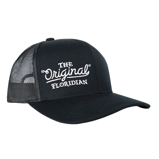 THE ORIGINAL FLORIDIAN BLACK ON BLACK TRUCKER HAT