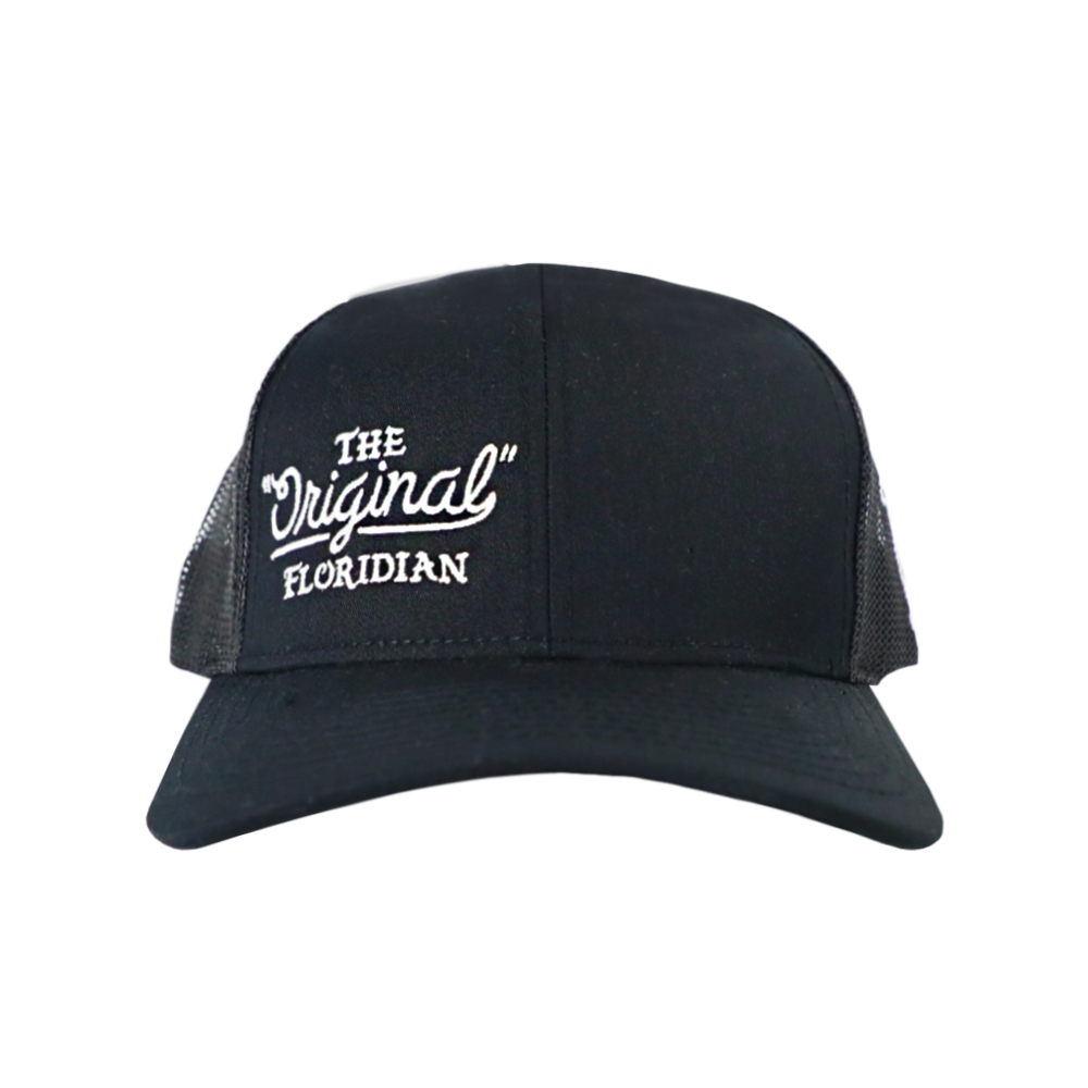 THE ORIGINAL FLORIDIAN BLACK ON BLACK TRUCKER HAT