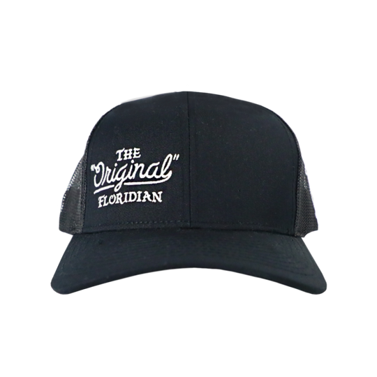 THE ORIGINAL FLORIDIAN BLACK ON BLACK TRUCKER HAT