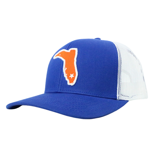 6 PANEL ROYAL BLUE/ WHITE MESH- ORANGE CENTER BOOT