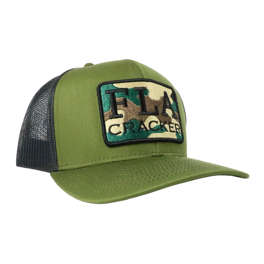 FLA PATCH TRUCKER - MOSS/CHARCOAL