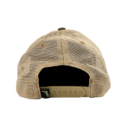 STATE FLAG PATCH CAMO/TAN MESH TRUCKER HAT