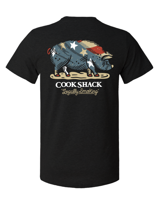 COOK SHACK BETSY PIG SHIRT S/S - HEATHER BLACK