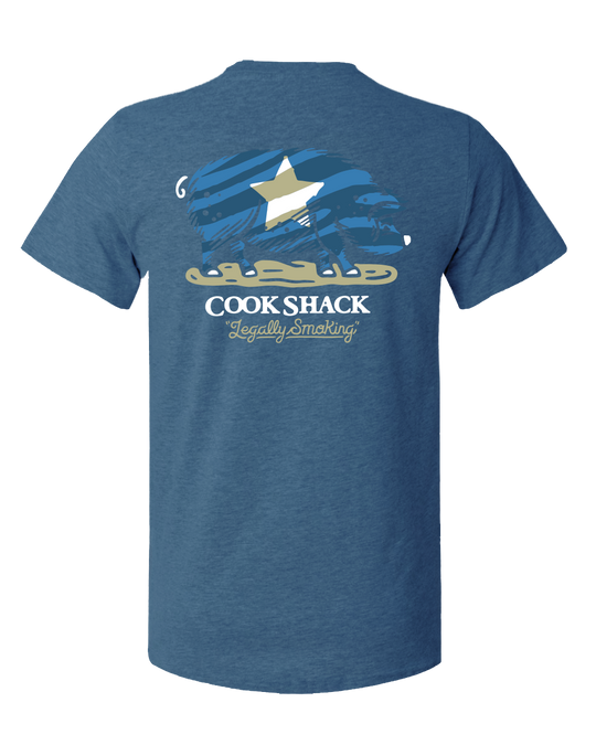 COOK SHACK BONNIE PIG SHIRT S/S - STEEL BLUE