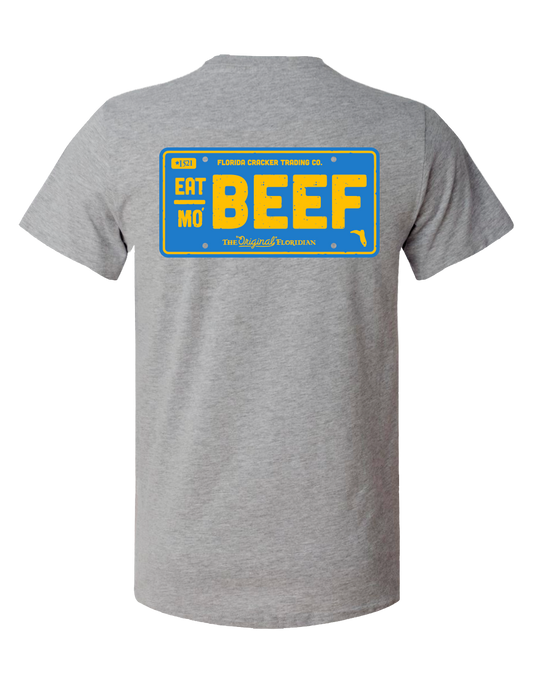 EAT MO' BEEF ATHLETIC HEATHER UNISEX S/S