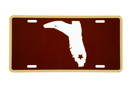 GARNET AND GOLD FLAT LICENSE PLATE
