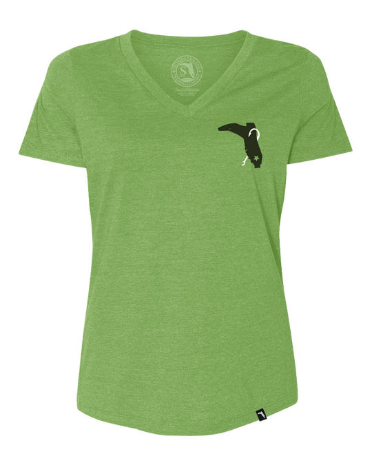 FISH CO V-NECK SHIRT - HEATHER GREEN