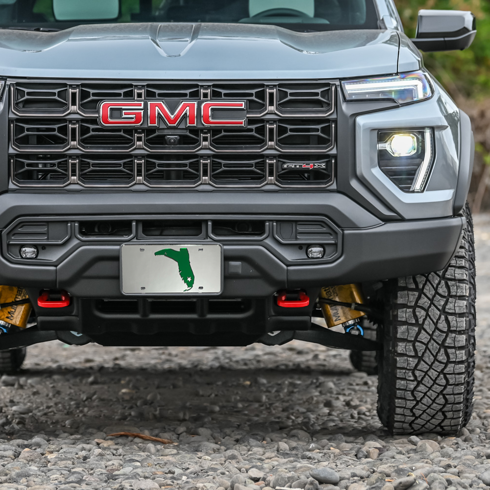 CHROME/GREEN MIRRORED LICENSE PLATE