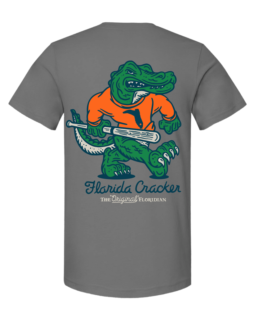 GAINESVILLE BASEBALL TEE S/S -CHARCOAL – Florida Cracker Style