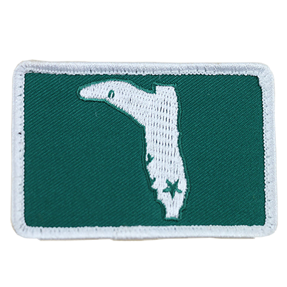 GREEN & WHITE  SQUARE VELCRO PATCH