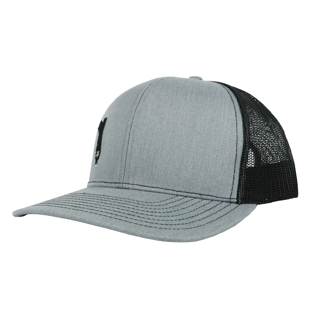 GRAY HEATHER BLACK MESH