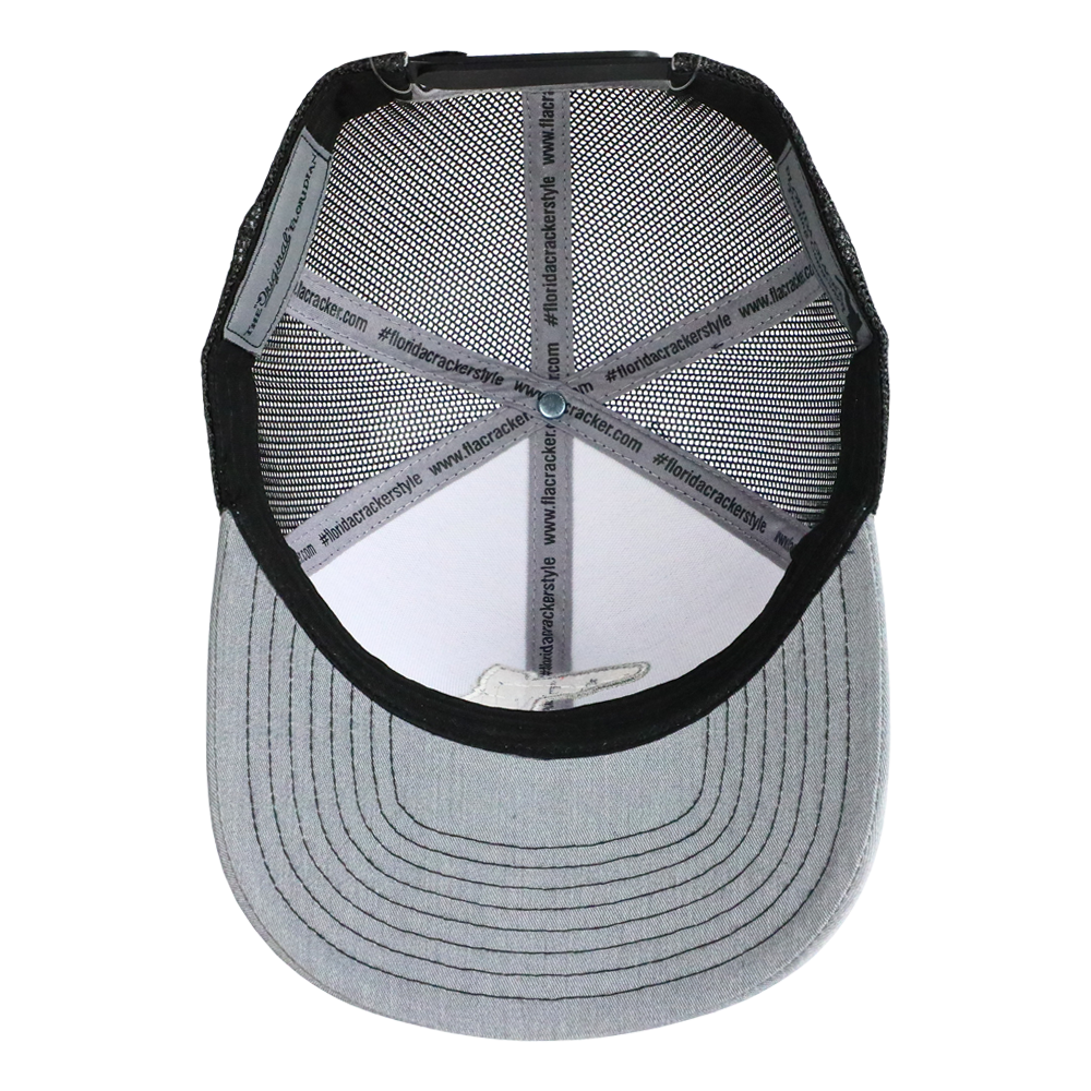 6 PANEL HEATHER GREY/ BLACK MESH- BLACK CENTER BOOT