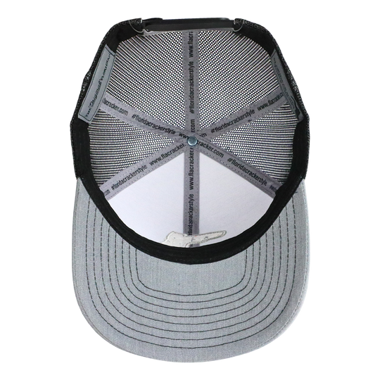 6 PANEL HEATHER GREY/ BLACK MESH- BLACK CENTER BOOT