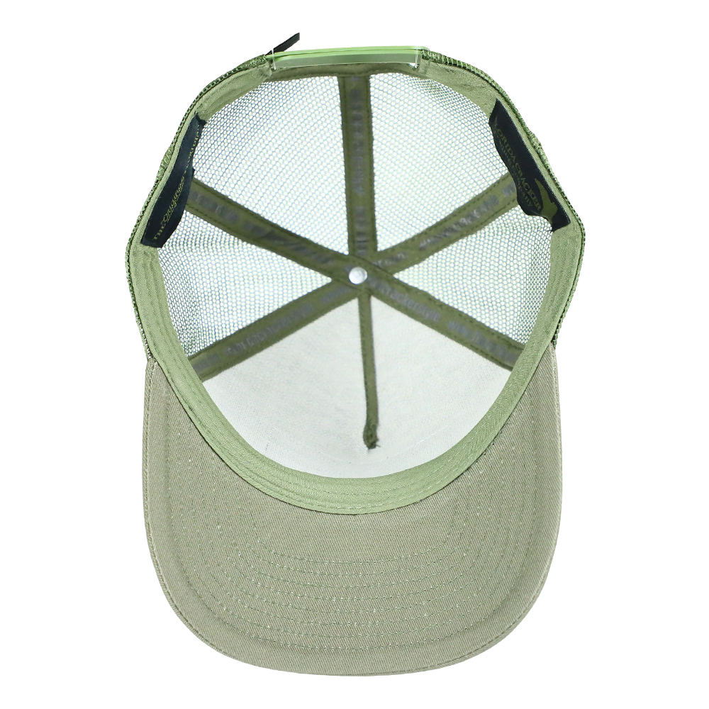 MILITARY GREEN BLACK FLAG MESH TRUCKER