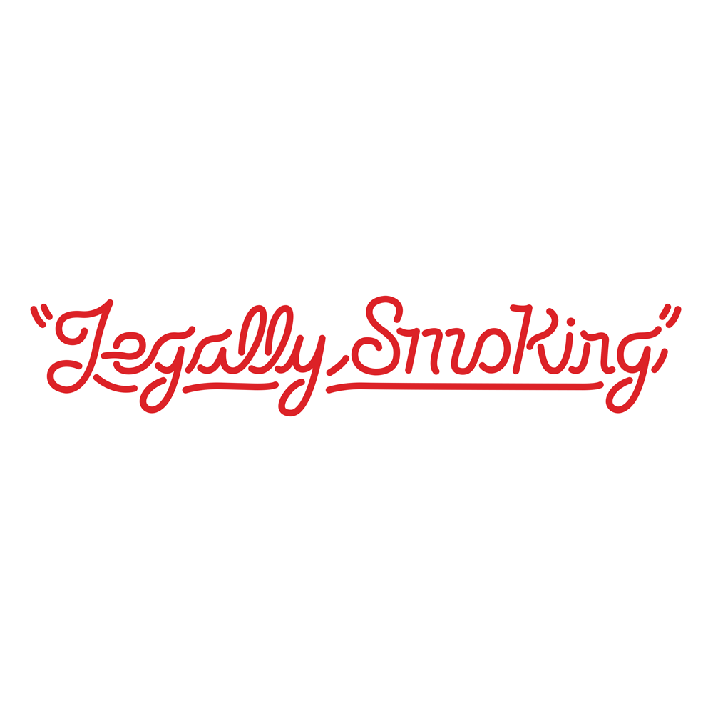 LEGALLY SMOKING DECAL - WHITE/RED