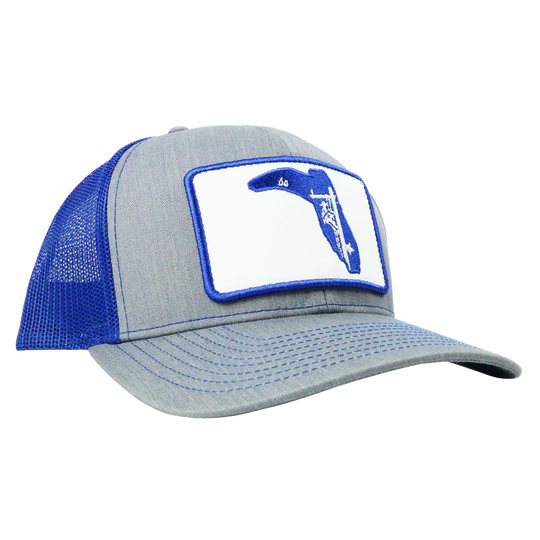 LINEMAN HEATHER GRAY/ ROYAL BLUE TRUCKER HAT