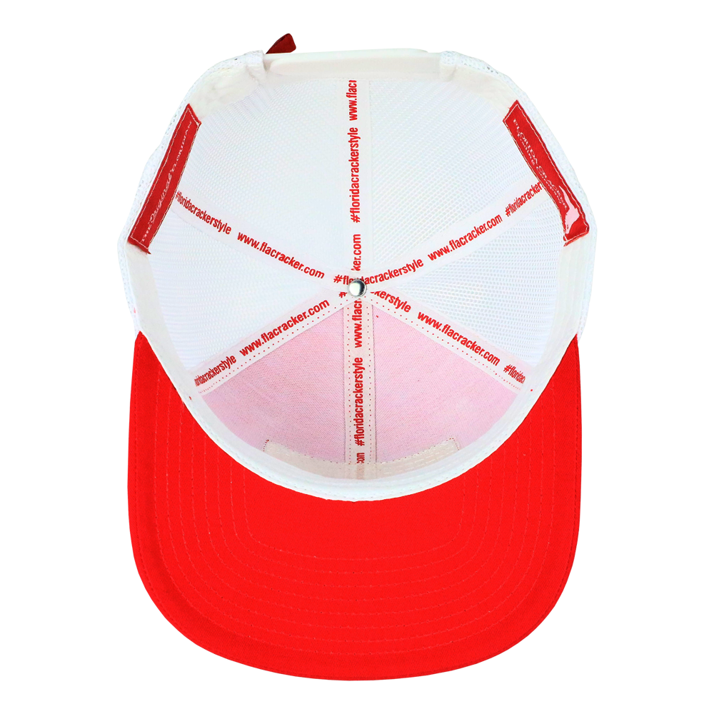 EAT MO' BEEF PATCH- RED/WHITE TRUCKER HAT