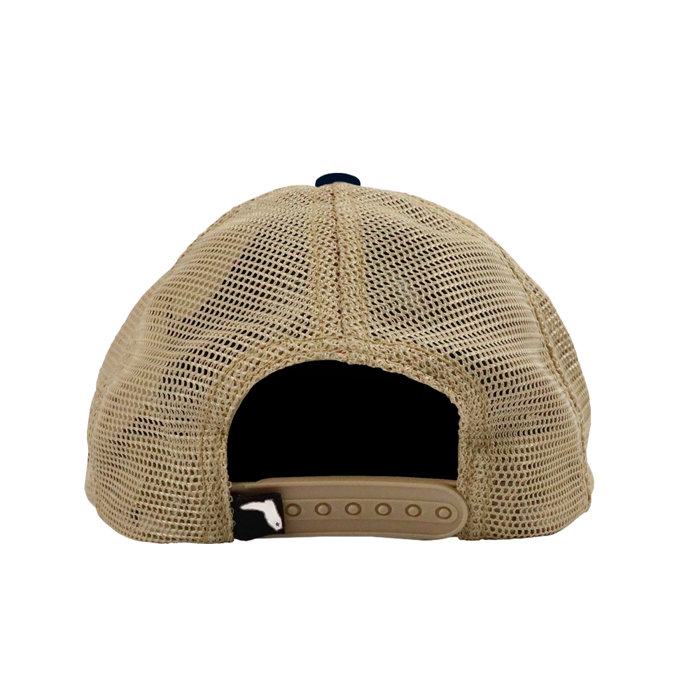 STATE FLAG PATCH NAVY /TAN MESH TRUCKER HAT