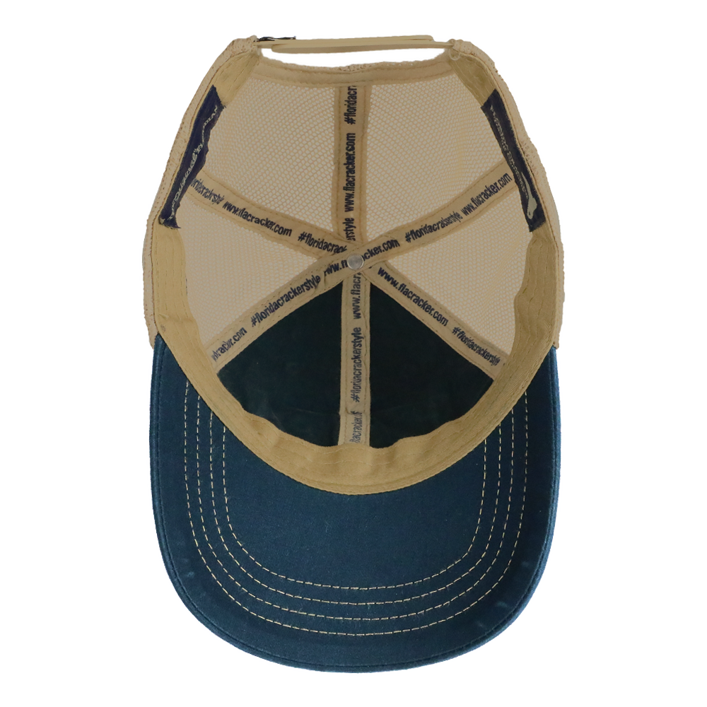 STATE FLAG PATCH NAVY /TAN MESH TRUCKER HAT