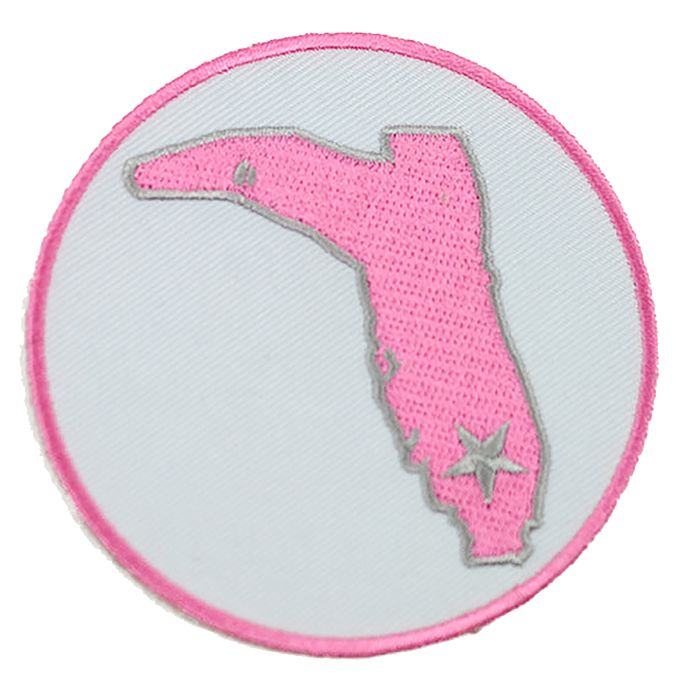 WHITE PINK ROUND PATCH