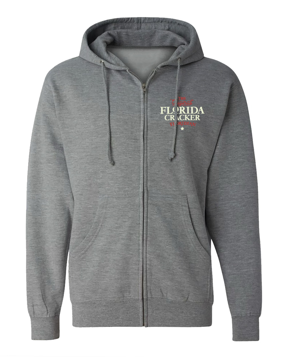 STATE FLAG LIGHTWEIGHT ZIP UP HOODED SWEATSHIRT - GUNMETAL HEATHER