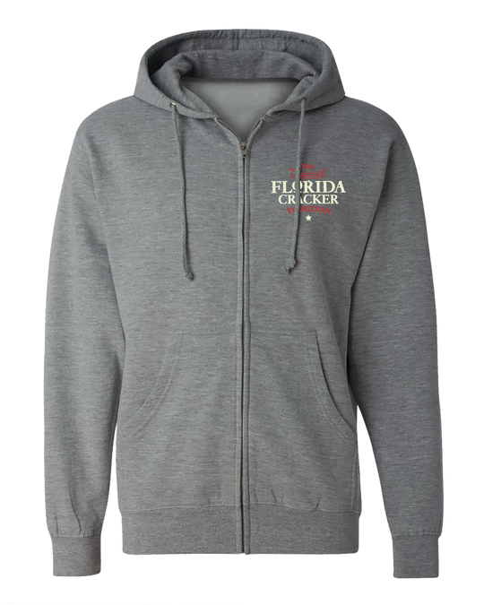 STATE FLAG LIGHTWEIGHT ZIP UP HOODED SWEATSHIRT - GUNMETAL HEATHER