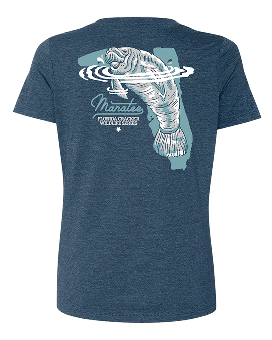 LIMITED WILDLIFE MANATEE - DEEP ROYAL V-NECK