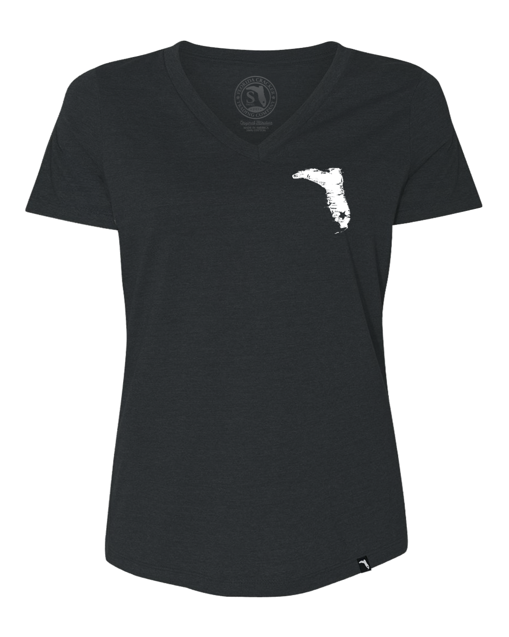 LADIES BOOT V-NECK - HEATHER CHARCOAL