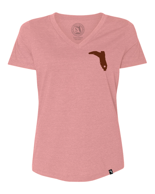 LADIES PALM V-NECK - BLUSH