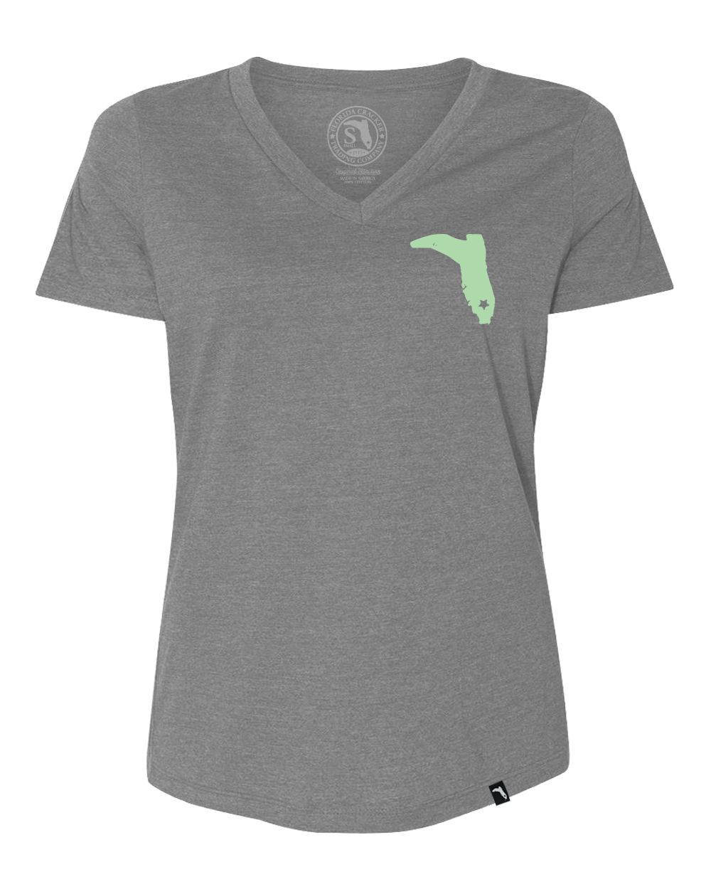 LADIES JASMINE V-NECK - GREY FROST