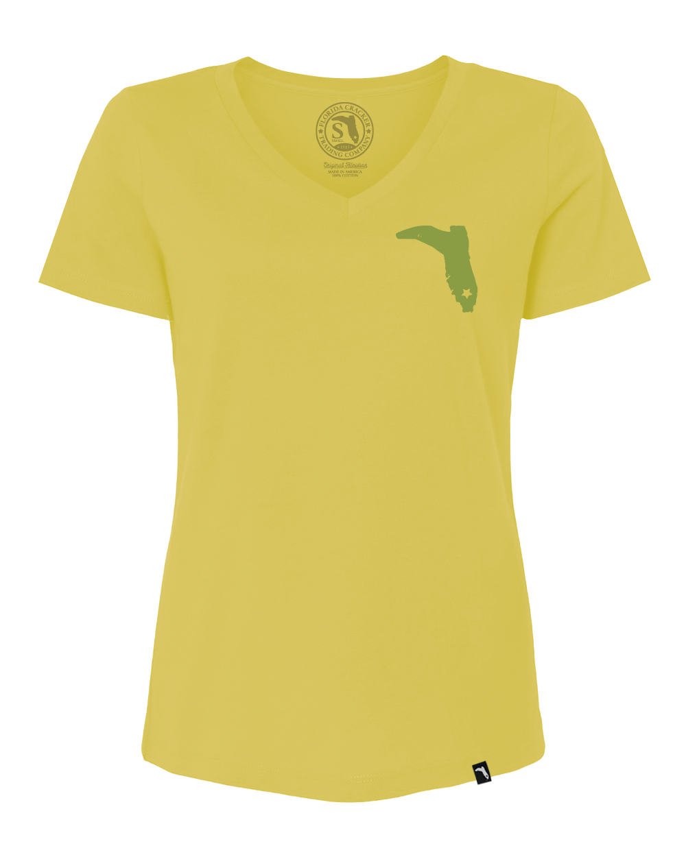 LADIES MAGNOLIAS V-NECK - BANANA CREAM