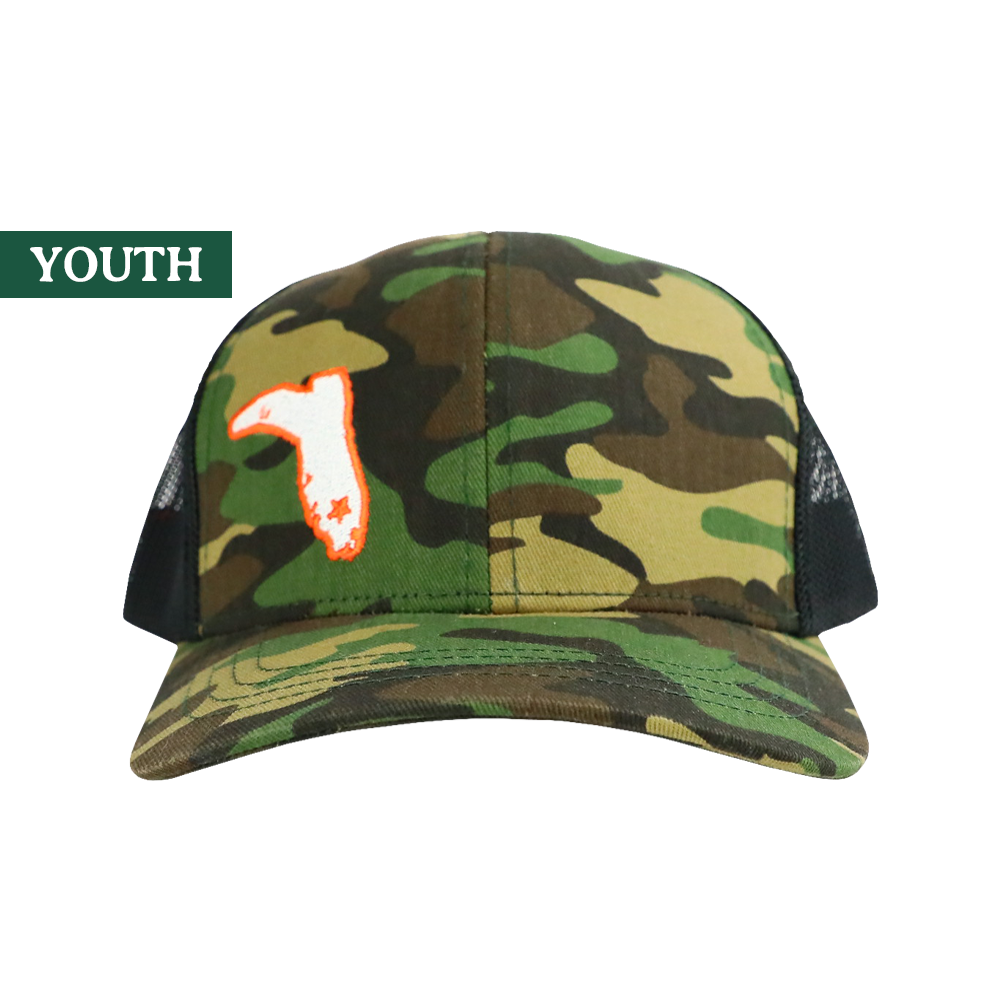 YOUTH ARMY CAMO BLACK MESH TRUCKER