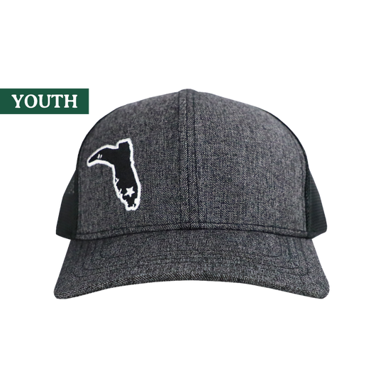 YOUTH HEATHER BLACK TRUCKER