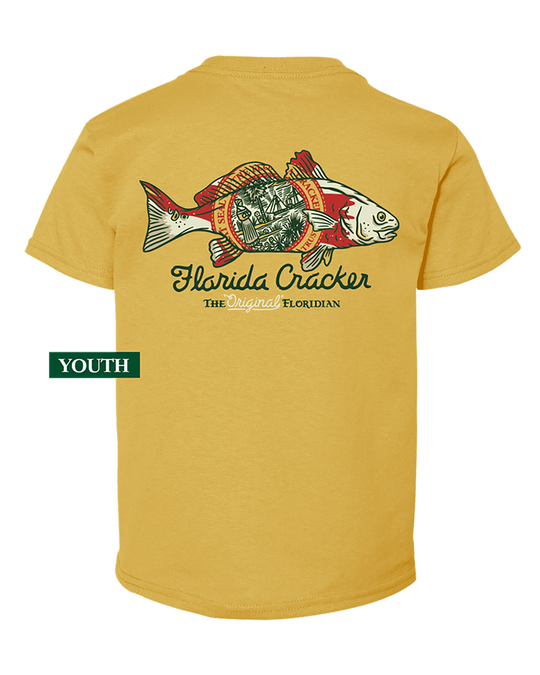 YOUTH STATE FLAG REDFISH - MUSTARD